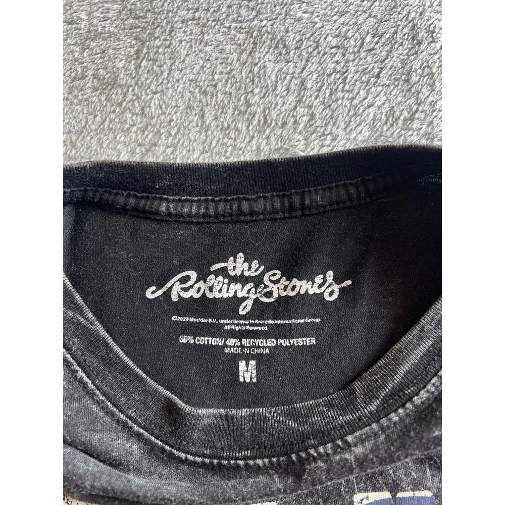 The Rolling Stones Medium Black Hyde Park 1969 Acid Wash Graphic Tee unisex